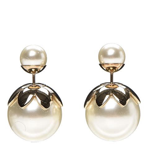 dior pearl initial earrings|christian dior tribal pearl earrings.